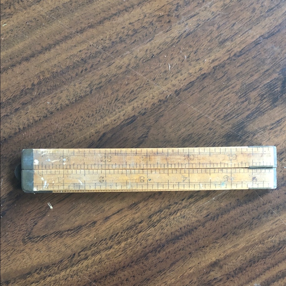 Vintage Wooden Folding Ruler
